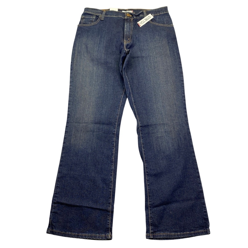 VTG Levis 550‎ Relaxed Boot Cut Jeans Women 14M Dark Wash Stretch Blue NWT Y2K